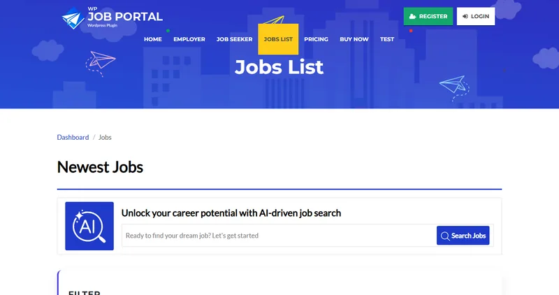 WP Job Portal jobs list